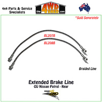 Extended Braided Brake Line Nissan Patrol GU Rear