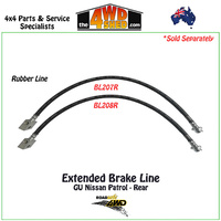 Extended Rubber Brake Line Nissan Patrol GU Rear