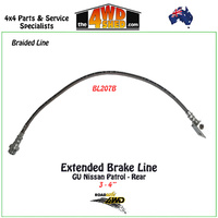 Braided Extended Brake Line Nissan Patrol GU Rear 3-4"