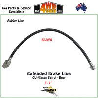 Rubber Extended Brake Line Nissan Patrol GU Rear 3-4"