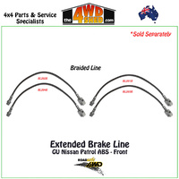 Extended Braided Brake Line Nissan Patrol GU ABS Front