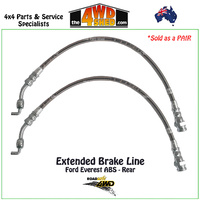 Braided Extended Brake Line Ford Everest ABS Rear inc RH & LH lines