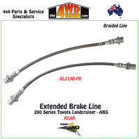 Braided Extended Brake Line 200 Series Landcruiser Rear ABS 8/12-On 0-2"