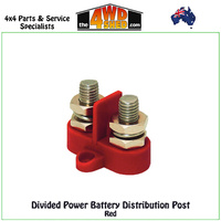 M8 - M10 Dual Divided Power Battery Post Red