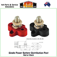 Single Power Battery Distribution Post - Red or Black