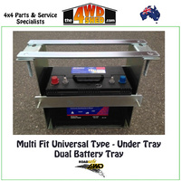 Dual Battery Tray Multi Fit Universal Type Under Tray