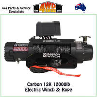 Carbon 12K 12000lb Electric Winch & Black Rope V2