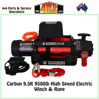 Carbon 9.5K 9500lb High Speed Electric Winch & Rope