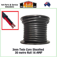 3mm Twin Core sheathed 30 metre roll 16 amp