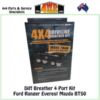 Diff Breather 4 Port Kit fit Ford Ranger Everest Mazda BT50