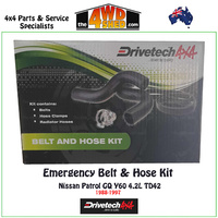 Emergency Hose & Belt Kit Nissan Patrol GQ 4.2l TD42 1988-1997 - DT-BHK04