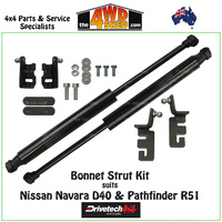 Bonnet Strut Kit Nissan Navara D40 & Pathfinder R51