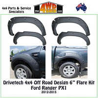 Drivetech 4x4 Off Road Design 6" Flare Kit Ford Ranger PX1 T6 2012-2015