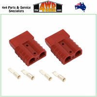 Red Anderson Style Plug 50 Amp - 2 Pack