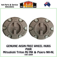 AISIN Free Wheel Hubs Mitsubishi Triton MJ MK & Pajero NH-NL - Pair
