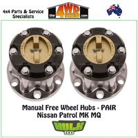Hulk Free Wheel Hubs PAIR - Nissan Patrol MK MQ