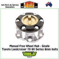 Hulk Free Wheel Hub Single Only Toyota Landcruiser 40 45 55 70 75 80 Series (8mm bolts)