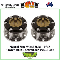 Hulk Free Wheel Hubs PAIR - Toyota Hilux Landcruiser 1980-1989