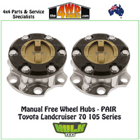 Hulk Free Wheel Hubs PAIR - Toyota Landcruiser 78 79 105 Series (10mm Studs)