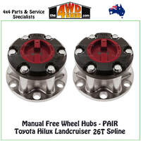 Hulk Free Wheel Hubs PAIR - Toyota Hilux Landcruiser 26T Spline