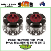 Hulk Free Wheel Hubs PAIR - Toyota Hilux RZN169 LN167 LN172