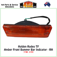 Holden Rodeo TF Front Bumper Bar Amber Indicator 7/88 - 2/03 - Right