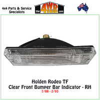 Holden Rodeo TF Front Bumper Bar Clear Indicator 7/88 - 2/03 - Right