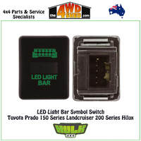 LED Light Bar Switch 12V GREEN Toyota Prado 150 Series Landcruiser 200 Series Hilux GUN