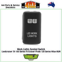 Work Lights Switch 12V AMBER Toyota 100 Series, 79 Series, Prado 120 Series, Hilux KUN, FJ Cruiser