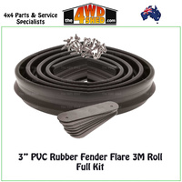 Rubber Fender Flare 3" Universal Kit - FULL Kit