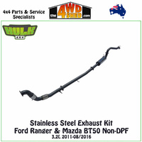 Stainless Steel Exhaust Kit Ford Ranger & Mazda BT50 Non-DPF