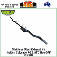 Stainless Steel Exhaust Kit Holden Colorado RG 2.8TD Non-DPF 2012-2016