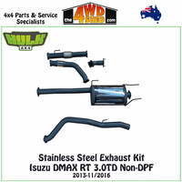 Stainless Steel Exhaust Kit Isuzu DMAX RT 3.0TD Non-DPF