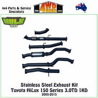 Stainless Steel Exhaust Kit Toyota Hilux 150 Series 3.0TD 1KD 2005-2015