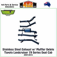 Stainless Steel Exhaust Kit Toyota Landcruiser 79 Series Dual Cab Non-DPF