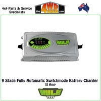 9 Stage Fully Automatic Switchmode Battery Charger 15 Amp 12-24V