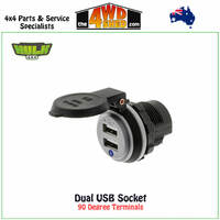 Dual USB Socket - 90 Degree Terminals