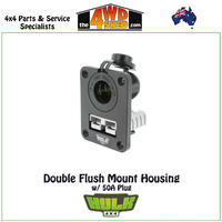 Double Flush Mount Housing with 50A Anderson Style Plug & Cig Socket