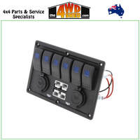 6 Way Switch Panel with 50A Plugs Accessories Power Socket & USB Socket