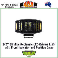 9.7" Slimline Rectangle LED Driving Light with Front Indicator & Position Lamp