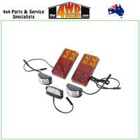 LED Trailer Light Kit Tail Light Number Plate & Side Markers inc Wiring Kit