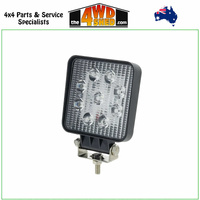 LED Square Work Lamp Spot Beam 10-30V 27 Watt 9 LEDs Black