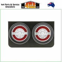 Dual Black Metal Tail Light Bracket suits Round Zeon LED Lamps