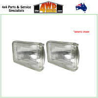 Square 6 x 4 inch Sealed Beam Headlights - 62 80 Series Toyota Landcruiser
