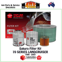 Sakura Filter Kit 70 78 79 Series Toyota Landcruiser HDJ HZJ 4.2l 1990-2007