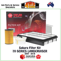 Sakura Filter Kit 76 78 79 Series Toyota Landcruiser VDJ 4.5l 2007-2018