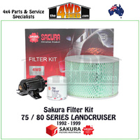 Sakura Filter Kit 75 80 Series Toyota Landcruiser FZJ 4.5l 1992-1999