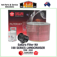Sakura Filter Kit 100 Series Toyota Landcruiser FZJ 4.5l 1998-2002