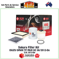 Sakura Filter Kit Isuzu Dmax TF MUX UC 3.0l 06/2012-On