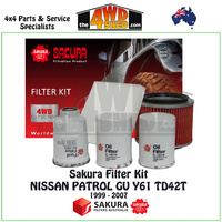 Sakura Filter Kit Nissan Patrol GU Y61 TD42T 4.2l 1999-2007